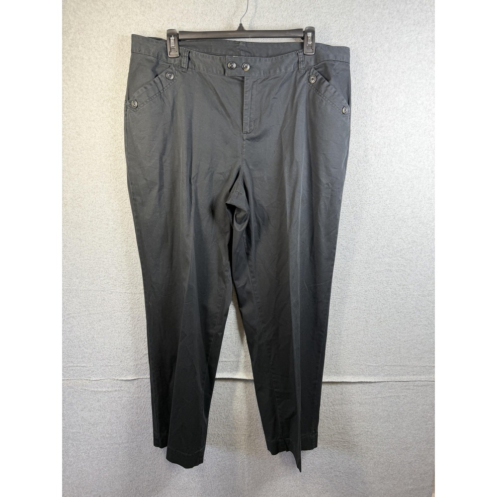 Columbia Pants Womens 20W Black Chino Stretch Lined Twill Relaxed Fit Casual